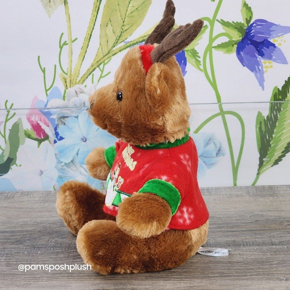 Hobby Lobby Teddy Bear Plush 13" Reindeer Antlers Beary Christmas Shirt Snowman - Picture 3 of 6